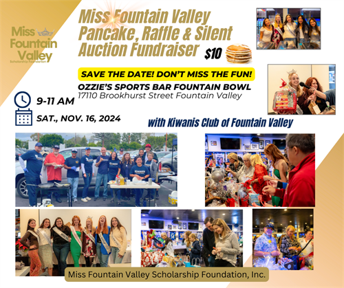 Miss Fountain Valley Fundraiser Event Nov. 16 9-11 am