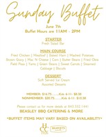 Sunday Buffet 6.7.26