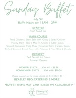 Sunday Buffet 7/5/26