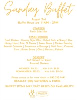 Sunday Buffet 8/2