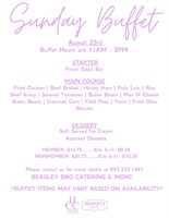 Sunday Buffet 8/23