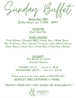 Sunday Buffet 9/20