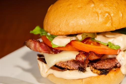 Bacon Mozza Mushroom Burger