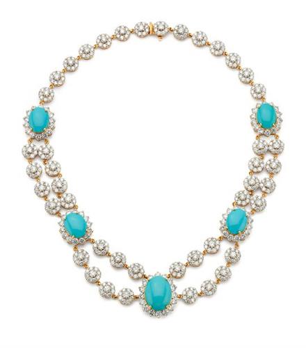 Turquoise and Diamond Necklace Turquoise and Diamond Necklace