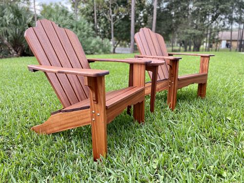 Handmade mahogany Adirondack Chair set Handmade mahogany Adirondack Chair set