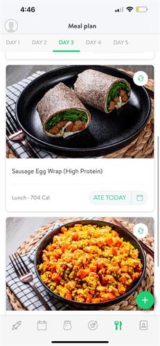 We offer custom meal plans all through our exclusive app to help you track your fitness goals