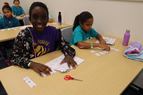 Girl Scouts learning about healthy minds and lifestyles at our annual #BeMindful Event.