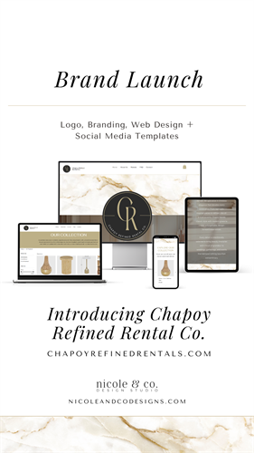 Chapoy Refined Rental Co. Brand Launch - Logo, Branding + Website Design