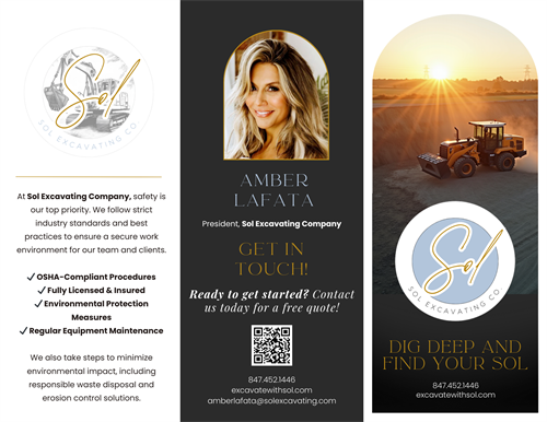 Sol Excavating Co. Brochure Outside