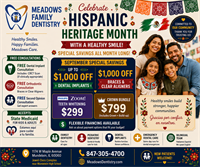 Meadows Family Dentistry Celebrates Hispanic Heritage Month with Special Dental Savings