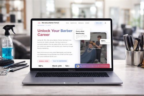 Marvelous Barber School Website