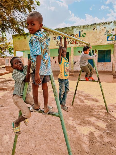 Children playing at Grace School in Burkina, Faso