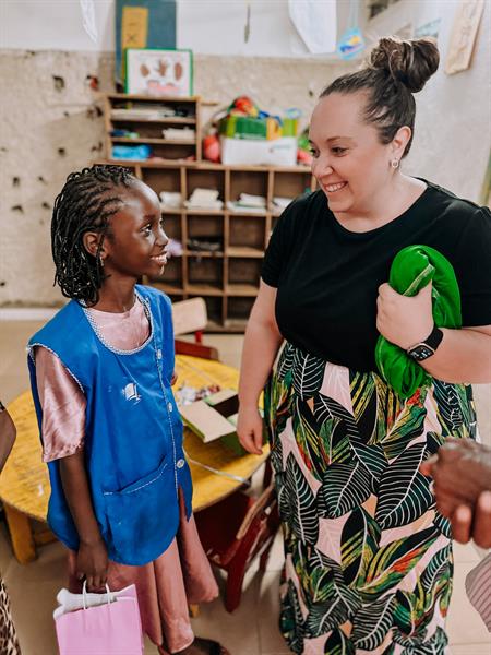 GO Staff meets sponsors child at Le Bon Samaritain School in Senegal