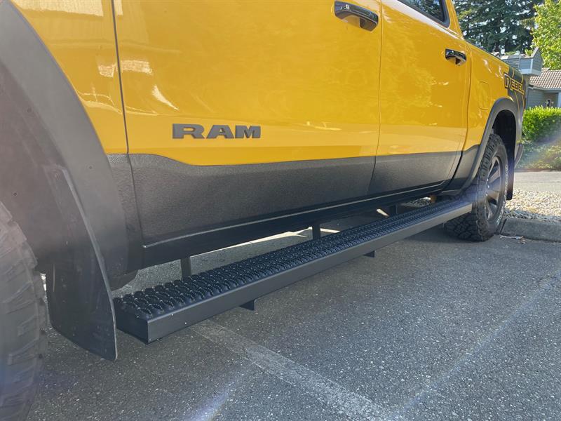 Sprayed Patriot Liner on Rocker panels with topcoat on 2024 RAM 1500 