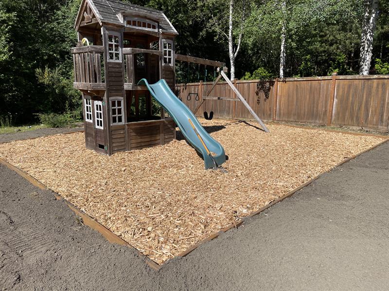 Wood chips for a playground.