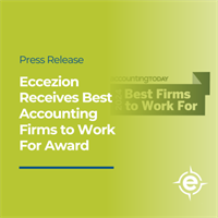 News Release: Eccezion Receives Best Accounting Firms to Work For Award