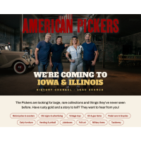 AMERICAN PICKERS to Film in Iowa & Illinois