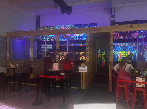 Axe Throwing under the blacklights!