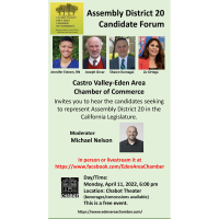 Town Hall Meeting - Assembly District 20 Candidate Forum "Meet the Candidates"