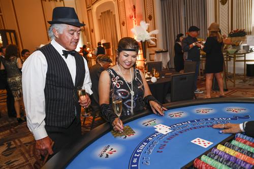 Blackjack players at an Aces Up table