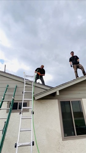 Hydrojetting through roof vent stack in Rancho Cucamonga, CA — Regal Plumbing & Rooter clearing a main line blockage