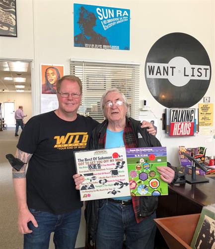 Co-Owner Brian Coleman with the legendary record store owner Skippy White in the Want List shop.