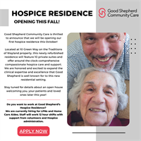 New: Hospice Residence, Opening Fall 2022!