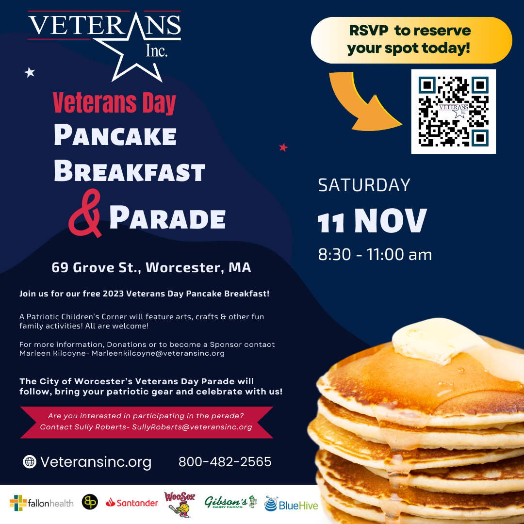Veterans Day Pancake Breakfast and Parade Nov 11, 2023 Wachusett