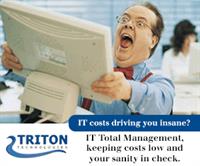 Are IT costs driving you insane? With Triton Technologies managed services, your costs, frustration and time to complete projects are severely reduced. 