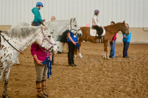 Adaptive Riding & Horsemanship lessons at The Bridge Center in Bridgewater, MA.