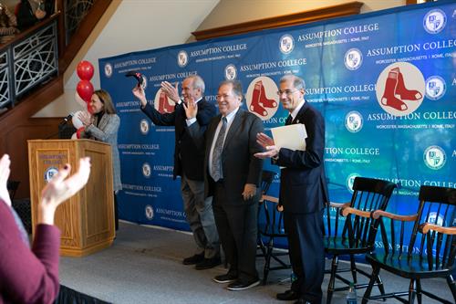 Assumption is the Worcester Red Sox‘s higher education sponsor and one of the team’s 21 founding partners. Through this partnership, Assumption students and the team will benefit from an array of opportunities as the College enhances its commitment to the redevelopment of Worcester. 