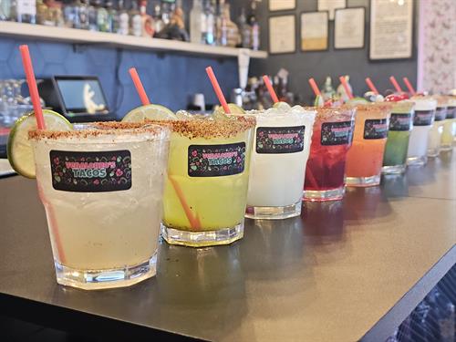 Margaritas - Made with real fruit puree & freshley squeezed lime juice that we make in house daily!