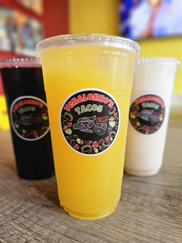 Aguas Frescas- Mango, Hibiscus & Horchata 