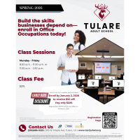 Tulare Adult School is now enrolling for Office Occupations – Spring 2026!