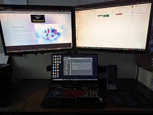 A three monitor setup