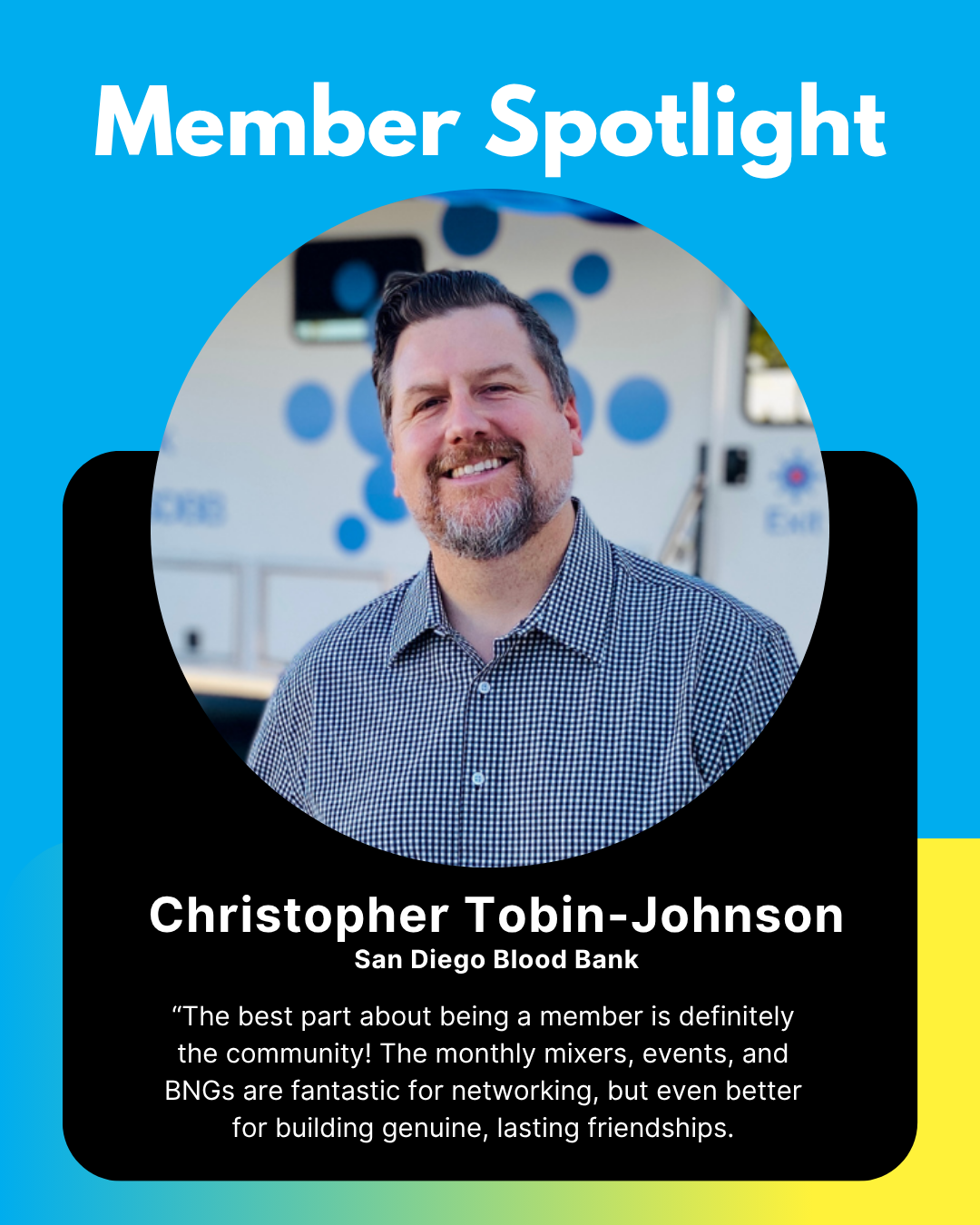 Image for Member Spotlight: Christopher Tobin-Johnson, San Diego Blood Bank