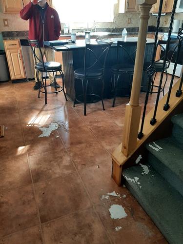 Water damaged kitchen