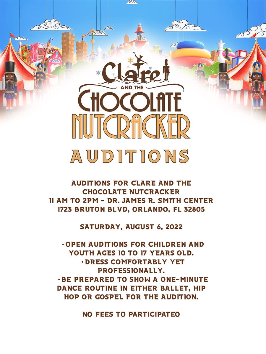Clare and the Chocolate Nutcracker Auditions Jul 12, 2025 Events