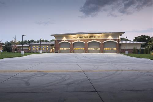 Lee's Summit Fire Station No. 3 was designed by WSKF Architects. Lee's Summit Fire Station No. 3 was designed by WSKF Architects.