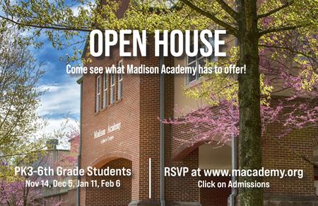 Madison Academy Invites you to our Open House Event
