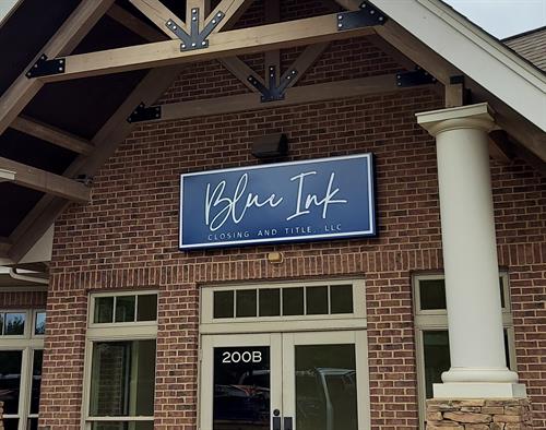 Blue Ink (exterior backlit sign)  |  Alabama Metal Art