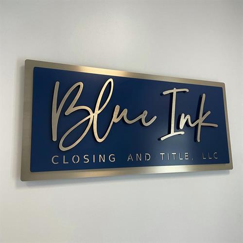 Blue Ink (interior office sign)  |  Alabama Metal Art