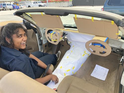 Akshaya hard at work on the BMW driving sim conversion