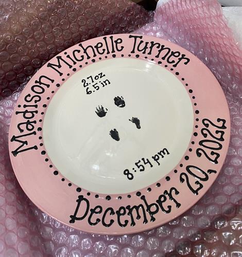 Every family receives a custom memory plate gifted by Ryker's Rainbow