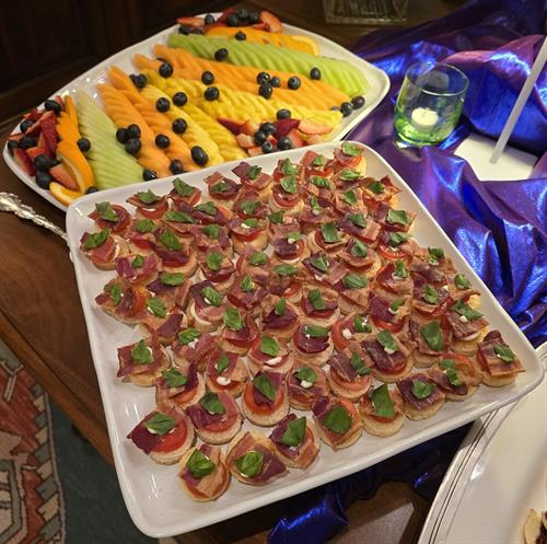 Fruit Tray and Bacon, Lettuce Tomato Bites