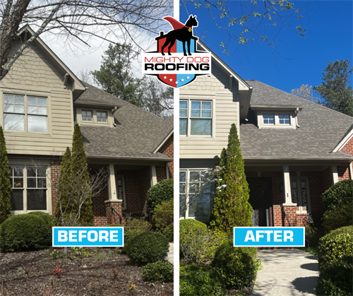 Before and after roof installation