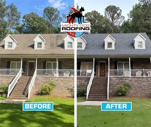 Before and after roof installation