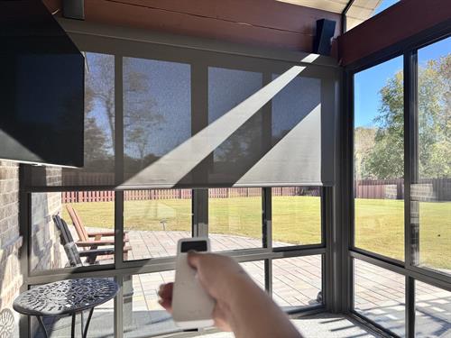 Motorized Roller Shades for a Sunroom
