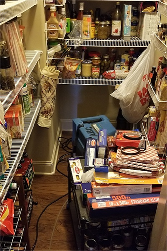Drying out this Hazel Green pantry from a laundry room leak on the other side of the wall. Drying out this Hazel Green pantry from a laundry room leak on the other side of the wall.