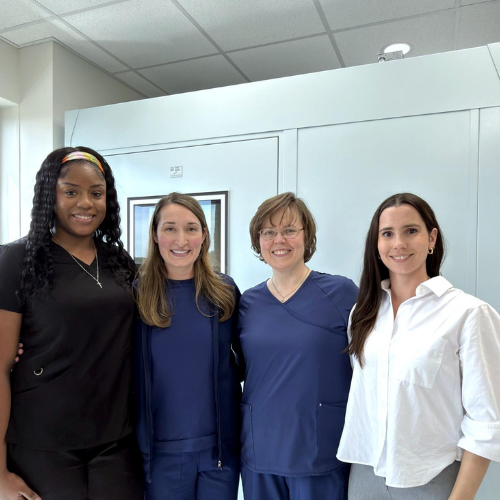 Meet a part of our team! Germani (Patient Coordinator), Dr. Lisa (Director of NEXT Legacy Audiology program), Dr. Julibeth (Director of Audiology Advancement under NLA), and Jess (our Executive Director!)